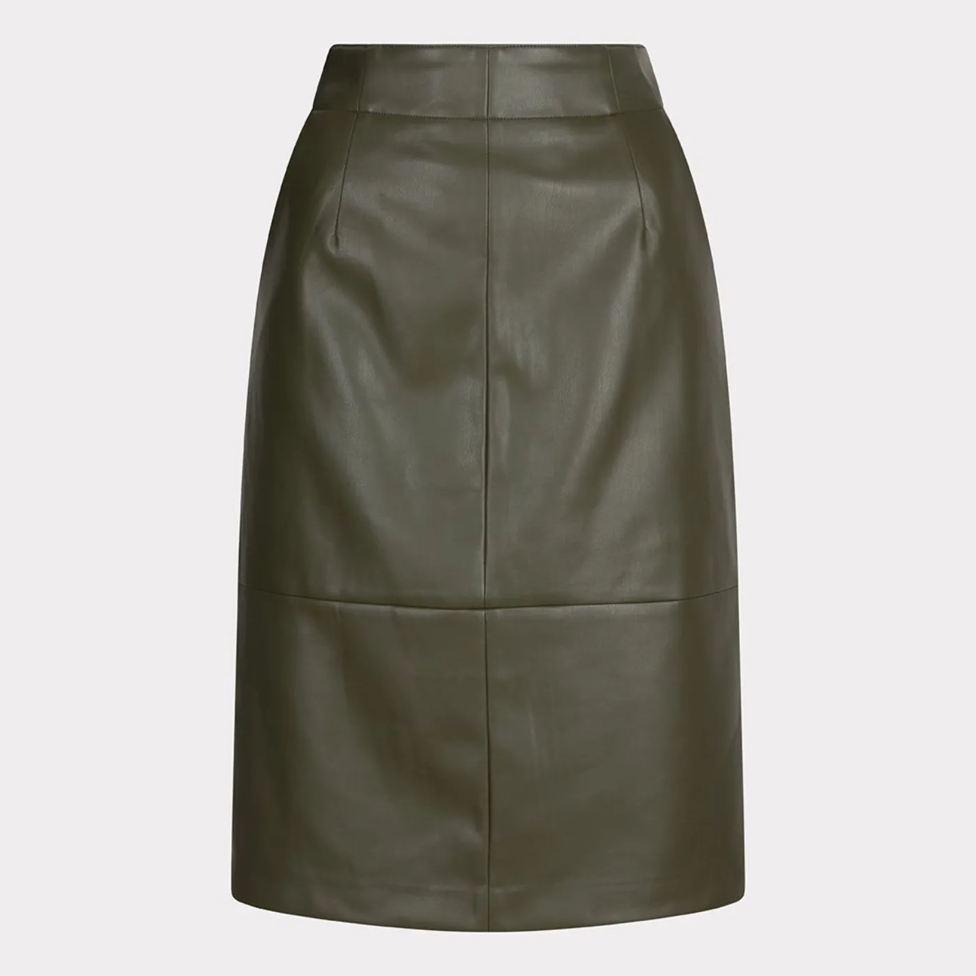 Esqualo Vegan Leather Pencil Skirt | Black / Chocolate / Green