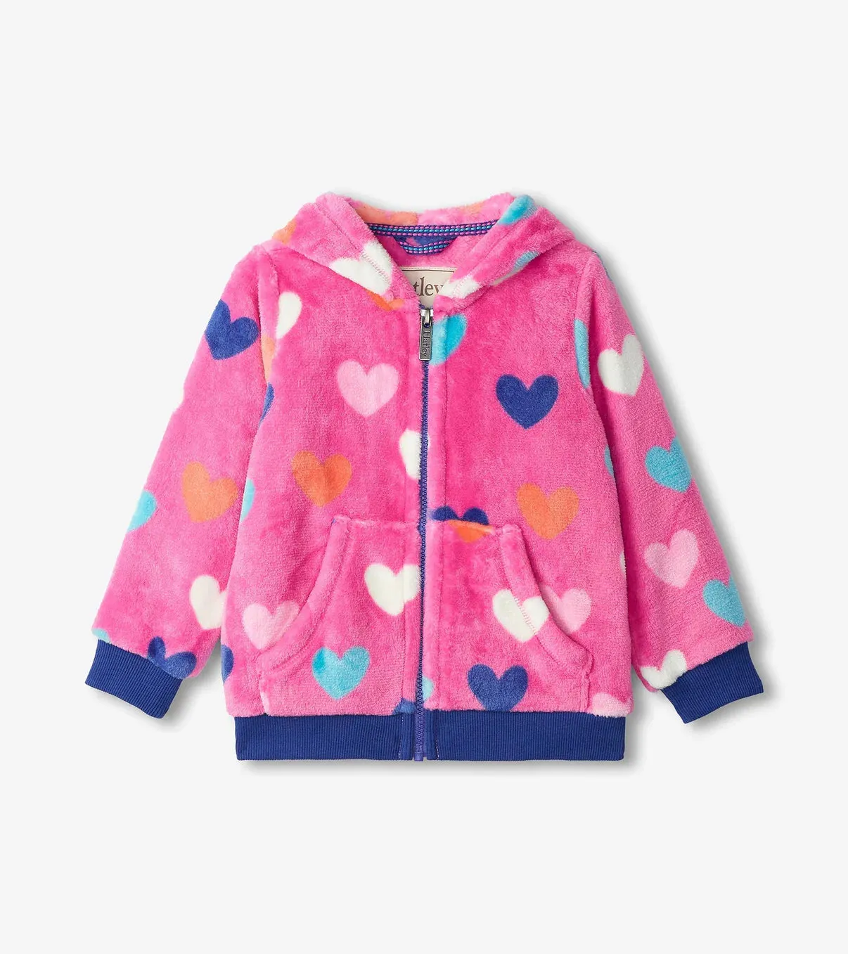 Hatley - Girls Hearts Fleece Zip-Up Hoodie