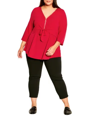 Lia Zip Tie Tunic | Red