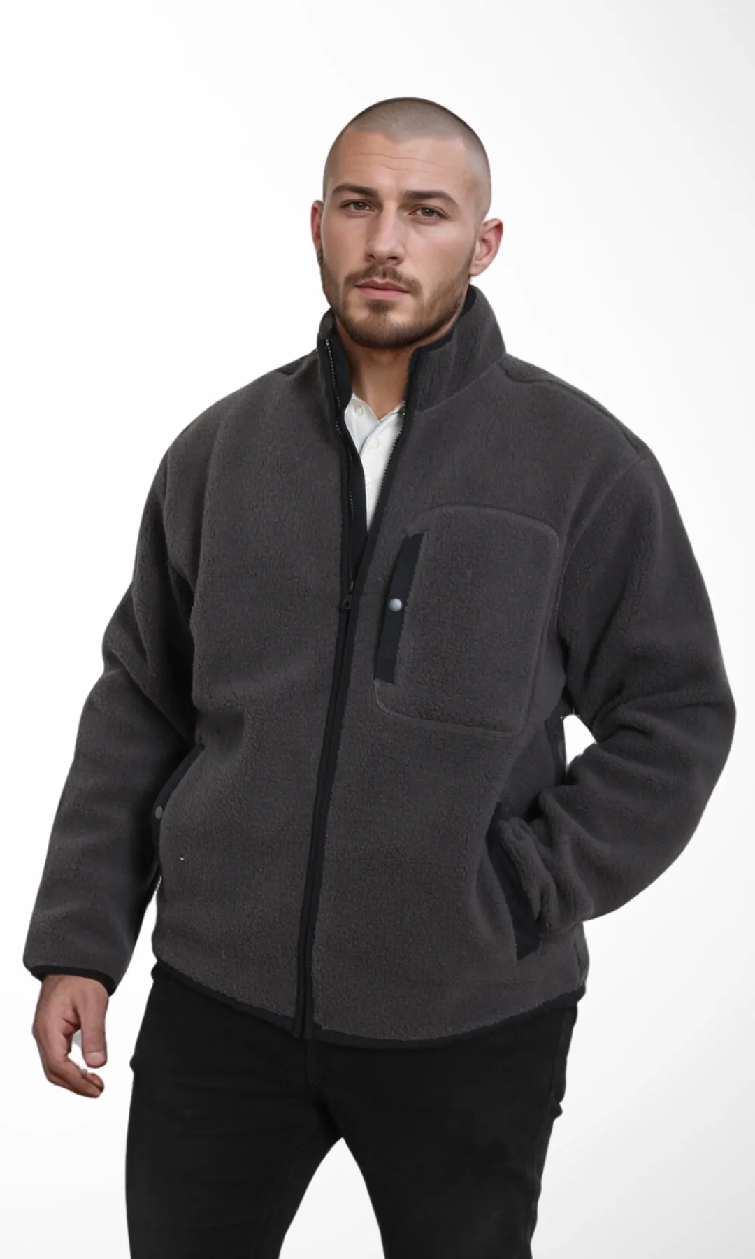 ORIGINAL OLD NAVY Men Polar Fleece Jacket (Grey)