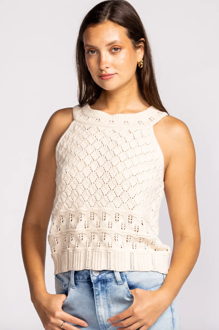 PM Sweater Knit Tank-Cream
