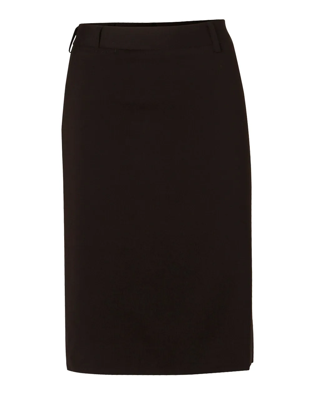 Womens Mid Length Lined Pencil Skirt In Poly / Viscose Stretch (WS-M9471)